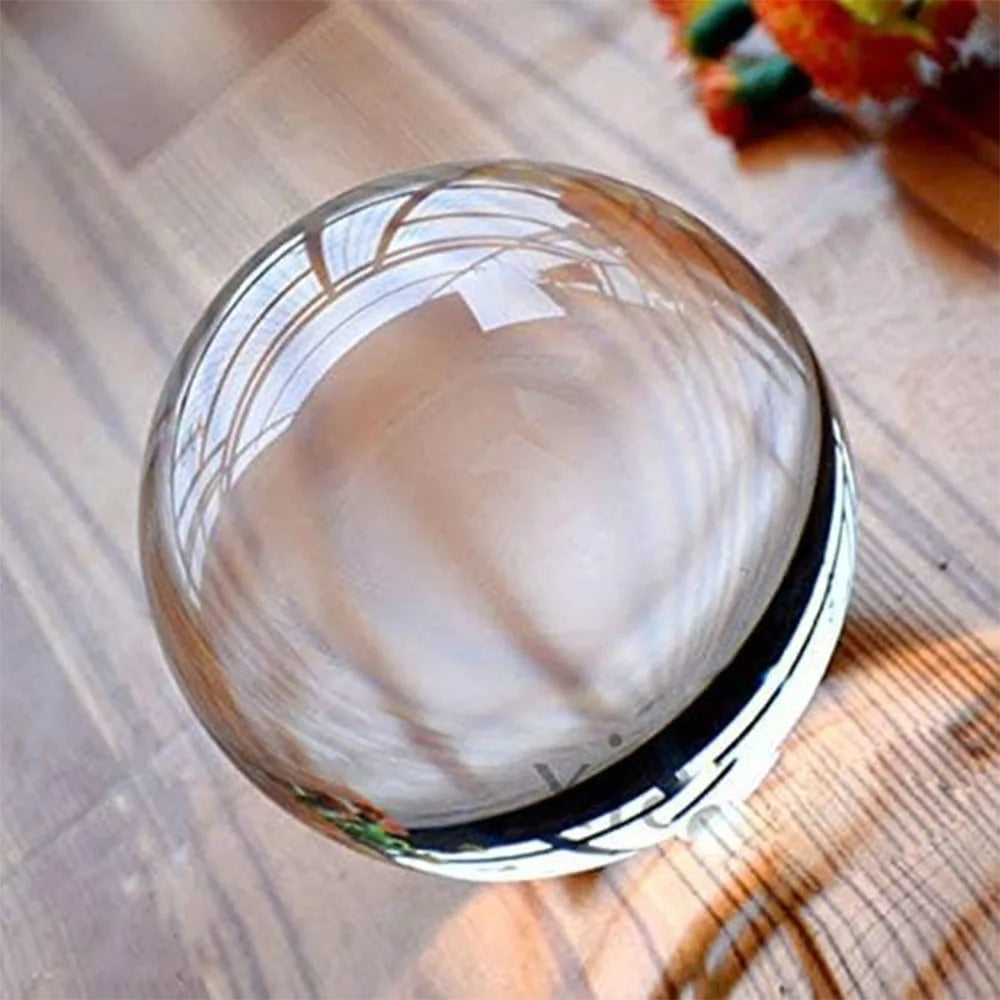 65mm Clear Acrylic Crystal Sphere with Wooden Stand Healing Crystal Ball for Meditation, Home Decoration Various Sizes