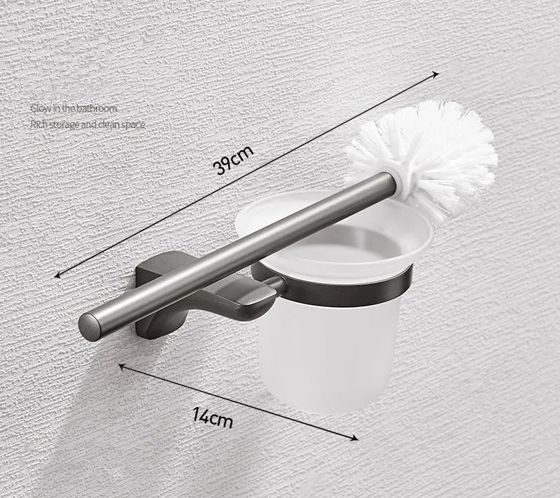 Gun Grey Bathroom Hardware Towel Bar Set Stainless Steel Bathroom Accessories Set