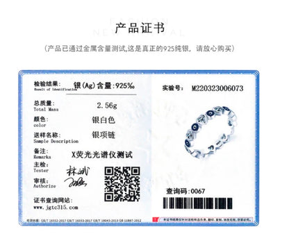 Wholesale 925 Sterling Silver Simple Style Heart-Shaped Zircon Enamel Blue Devil's Eye Rhodium Ring for Weddings & Parties