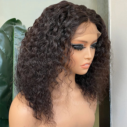 Brazilian Human Hair Wig  Cheap Price 100% Natural Human Hair Deep Wave 360 Brown Lace Frontal Wig on Sale