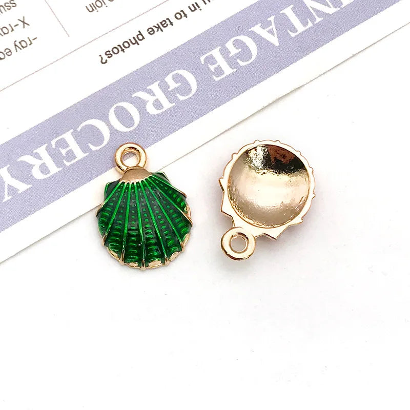 Hot Sale Natural Crafts Alloy Ocean Starfish Conch Seashell Enamel for DIY Nautical Jewelry Making Home Decoration