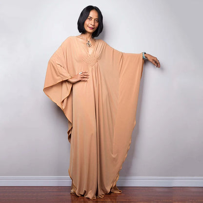 Trendy Design Knot Beach Maxi Dresses Solid V Neck Women Dress Clothing