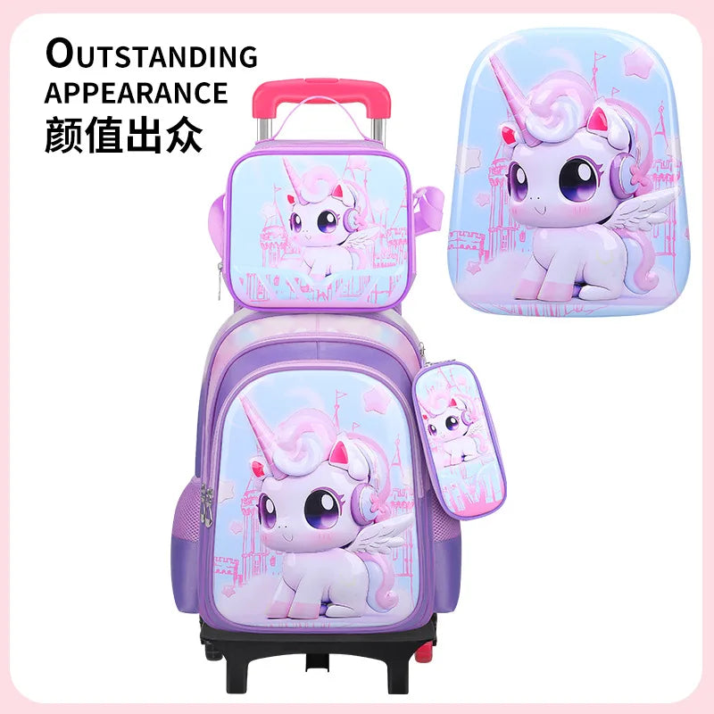 3D Cartoon Children 16 Inch 3PCS School  Bags Set Kids School Backpack  With Pencil Case and Lunch Container for Boy Girl