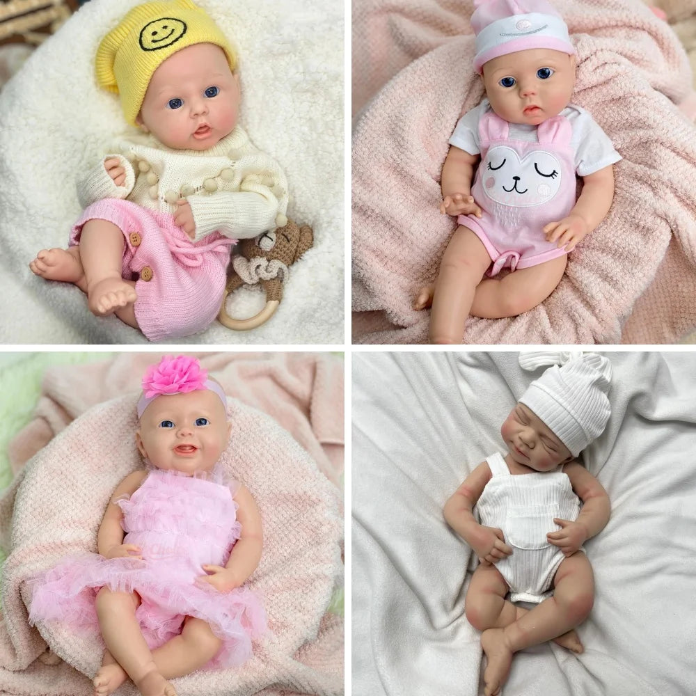18' Lifelike Silicone Reborn Dolls Full Body Realistic Newborn Baby Doll with Closed Eyes Soft Platinum Silicone Baby Boy