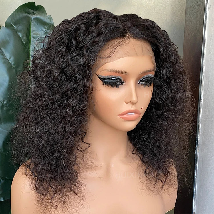 Brazilian Human Hair Wig  Cheap Price 100% Natural Human Hair Deep Wave 360 Brown Lace Frontal Wig on Sale