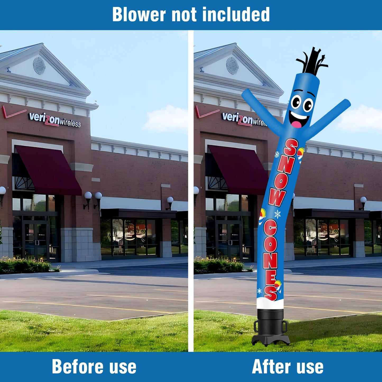 Snowball Tube Theme Air Dancer Inflatable Weird Wave Man for Outdoor Party Festival Digital Printing No Blower Required
