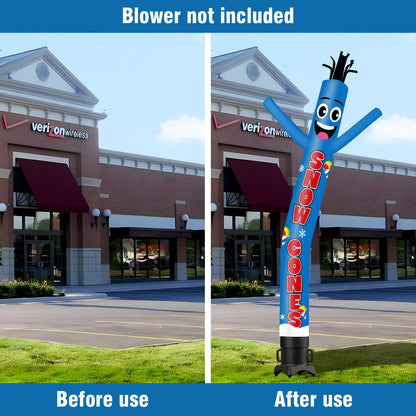 Snowball Tube Theme Air Dancer Inflatable Weird Wave Man for Outdoor Party Festival Digital Printing No Blower Required