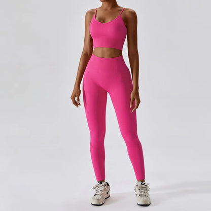 Joyyoung ODM/OEM New Sexy Training Apparel Seamless Ribbed High ed Bra Scrunch Shorts Yoga Sets Fitness Sports Clothing