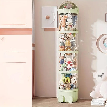 Optimal Storage 4-Tier Stackable Plush Toy Storage Box Drawer Clear PET Material Zipper Lid 3.2 Cubic Feet Capacity Made China