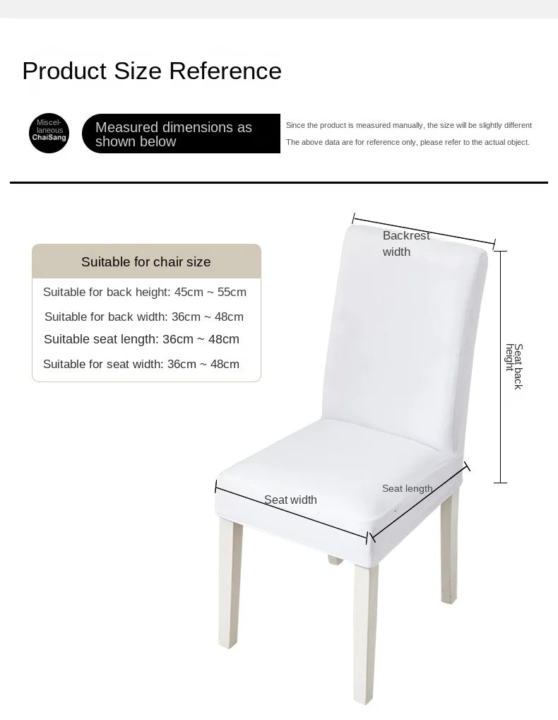 Simple Modern Household Dining Chair Slipcover Half-Pack Stretch Polyester Cover Wear-Resistant and Dustproof