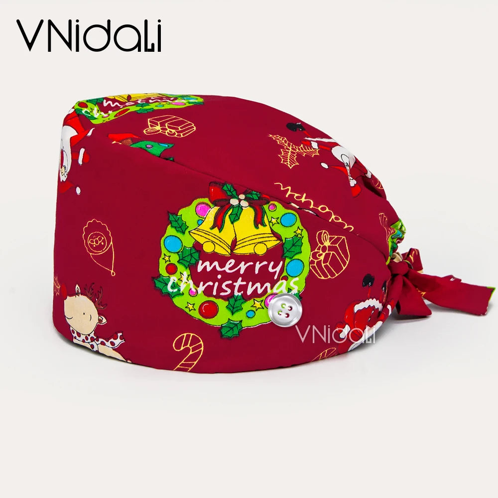 Solid color scrub cap with button pet grooming working Caps  surgical cap Lab work hat  womens Scrub hats nurse accessories