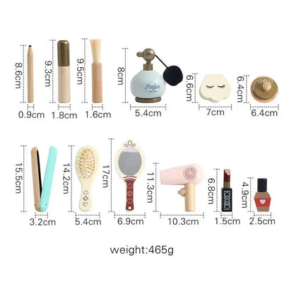 Wooden Makeup Toy Set for Kids 2 to 4 Years Play House Pretend Play Educational Boxed Gift Idea