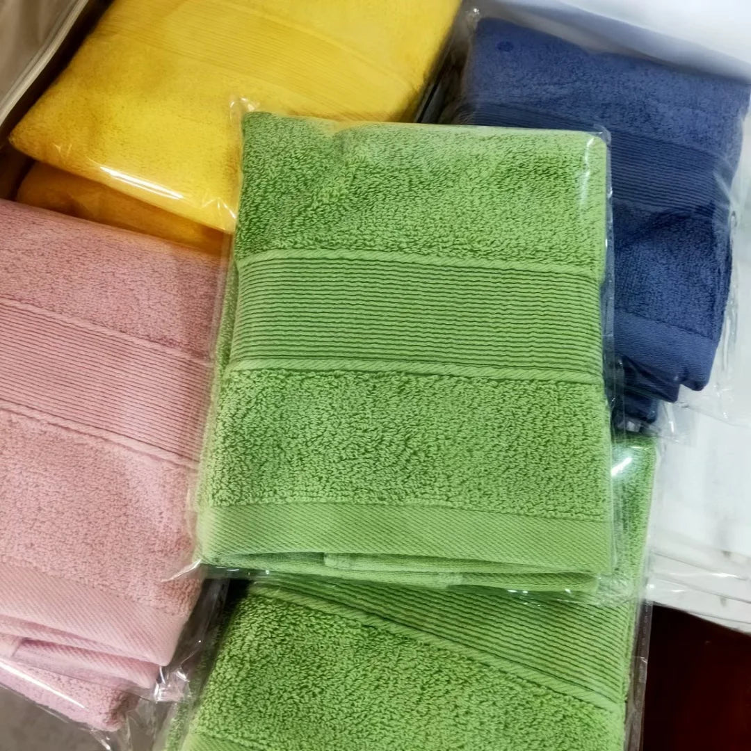 Customized Plain Color Luxury Hotel Face Hand Bath Towel Beach Towel Set Bathroom