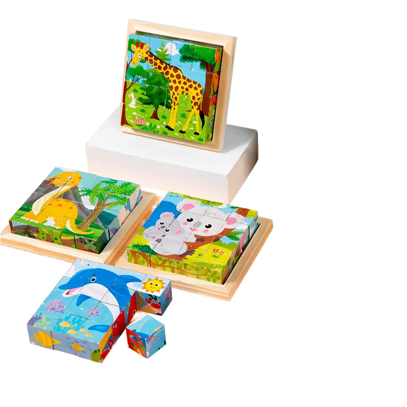 New Design Six Themes Wooden 3D Puzzle Unisex Montessori Educational Toy for Early Childhood Cartoony Good Helper CE Approved