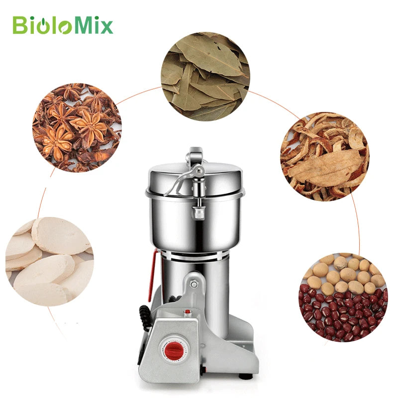 BioloMix 800g 700g Grains Spices Herbals Cereals Coffee Dry Food Grinder Mill Grinding Machine Gristmill Flour Powder crusher