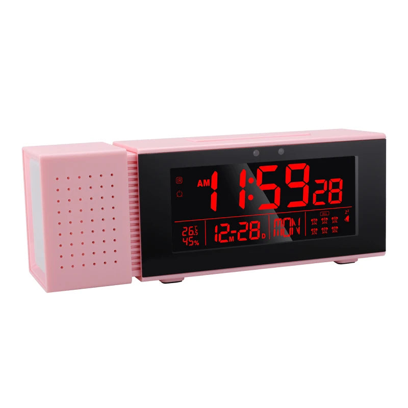 Multifunctional Digital Desktop Clock Display Day Date Time Week Temperature & Humidity with Snooze & FM Radio Function