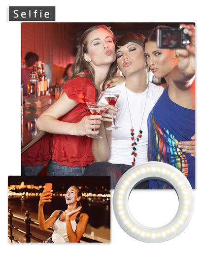 Portable LED Selfie Ring Light Flash For Mobile Phone Laptop Fill Light For Youtube VK Video USB Rechargeable Clip Ring Lamp