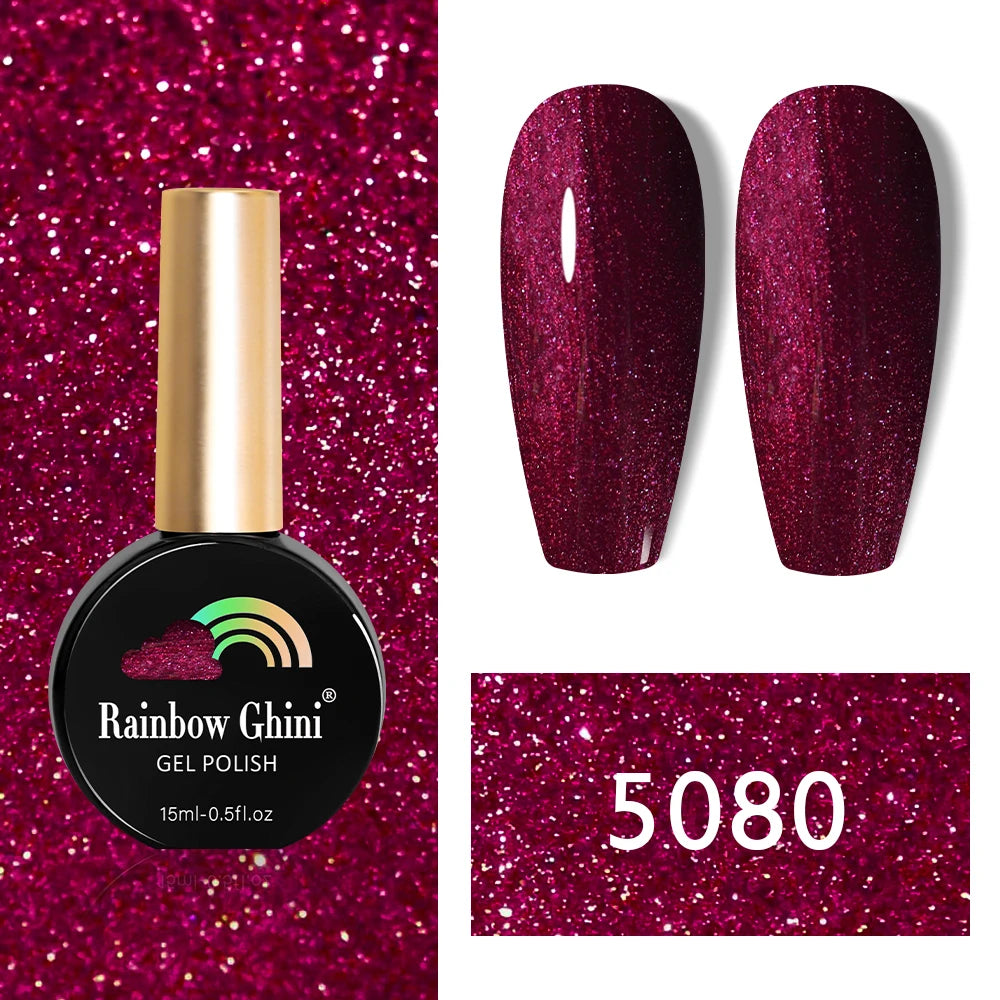 Rainbow Ghini 15ml HEMA TPO FREE Christmas Dark Red Wine Color Series Gel Nail Polish UV Nail Enamels Varnish Nail Supplies