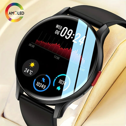 Men's Smartwatch with Call Function,1. 43''Large HD AMOLED Screen,100+Sports Modes, DIY Watch Face, Fitness Tracker,USB Charging