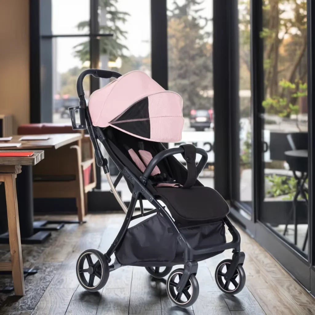 China Mall Baby Stroller Two-in-one Portable Lightweight Foldable Can Be Used Outdoors and in Cafes pink