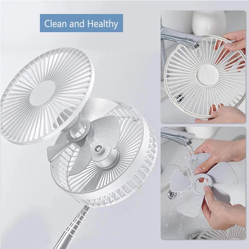 2024 Popular and Portable Usb Rechargeable Stand Folding Mini Fan Desktop Folding Fan