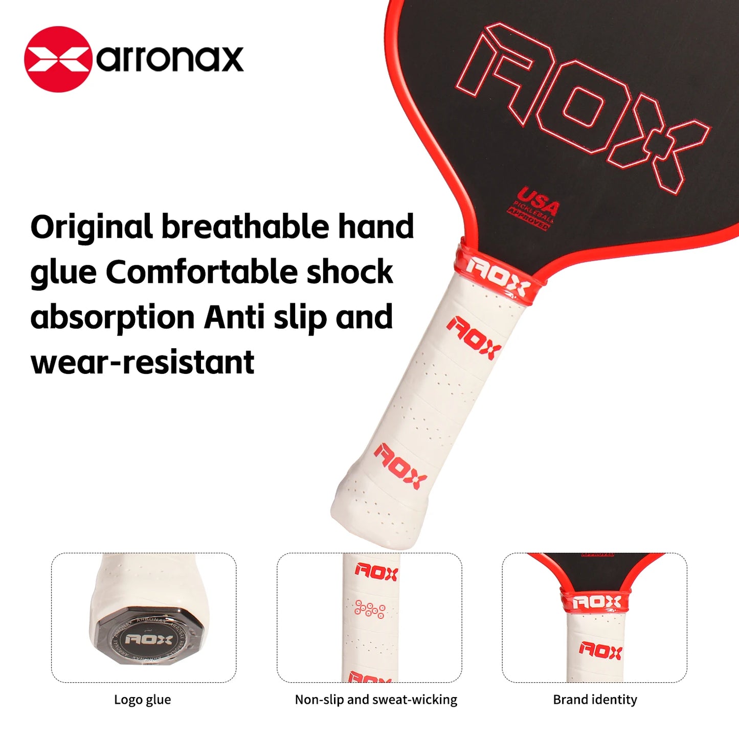 Arronax Professional Cold Press Carbon Friction Pickleball Paddle USAPA Approved 16MM Thickness for Training Outdoor Sports