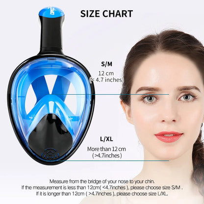 COPOZZ Professional Snorkeling Diving Mask Underwater Scuba Full Face Snorkel Mask Anti Fog Goggles for Adult Swimming Equipment