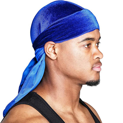 Elastic Satin Durag, Long Tail Pirate Cap for Men & Women, Silky Smooth Hair Wrap & Wave Builder