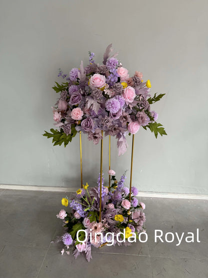 Luxury Wedding Table Candelabra Flower Centerpieces Artificial Flower Arrangement Ball for Display Drops