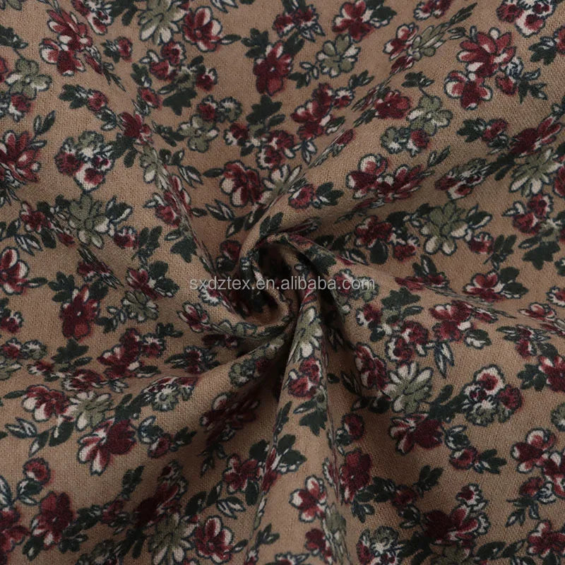 Fast Delivery High Quality Plain Active Staining Cotton Flannel Floral Fabric Casual Wear Cotton Shirt