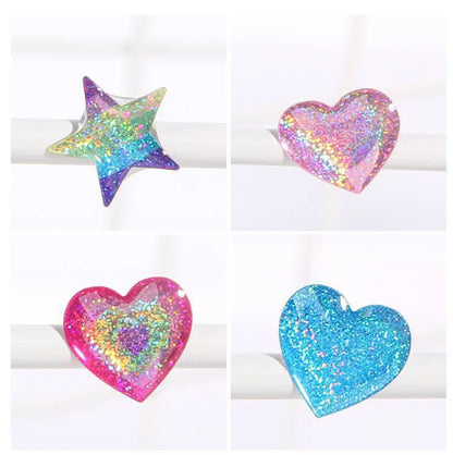 Glitter Magic Crystal Love Star Sticker 3D Shiny Gem Three-Dimensional Sticker Phone Notebook Diary DIY Gift Decoration For Girl