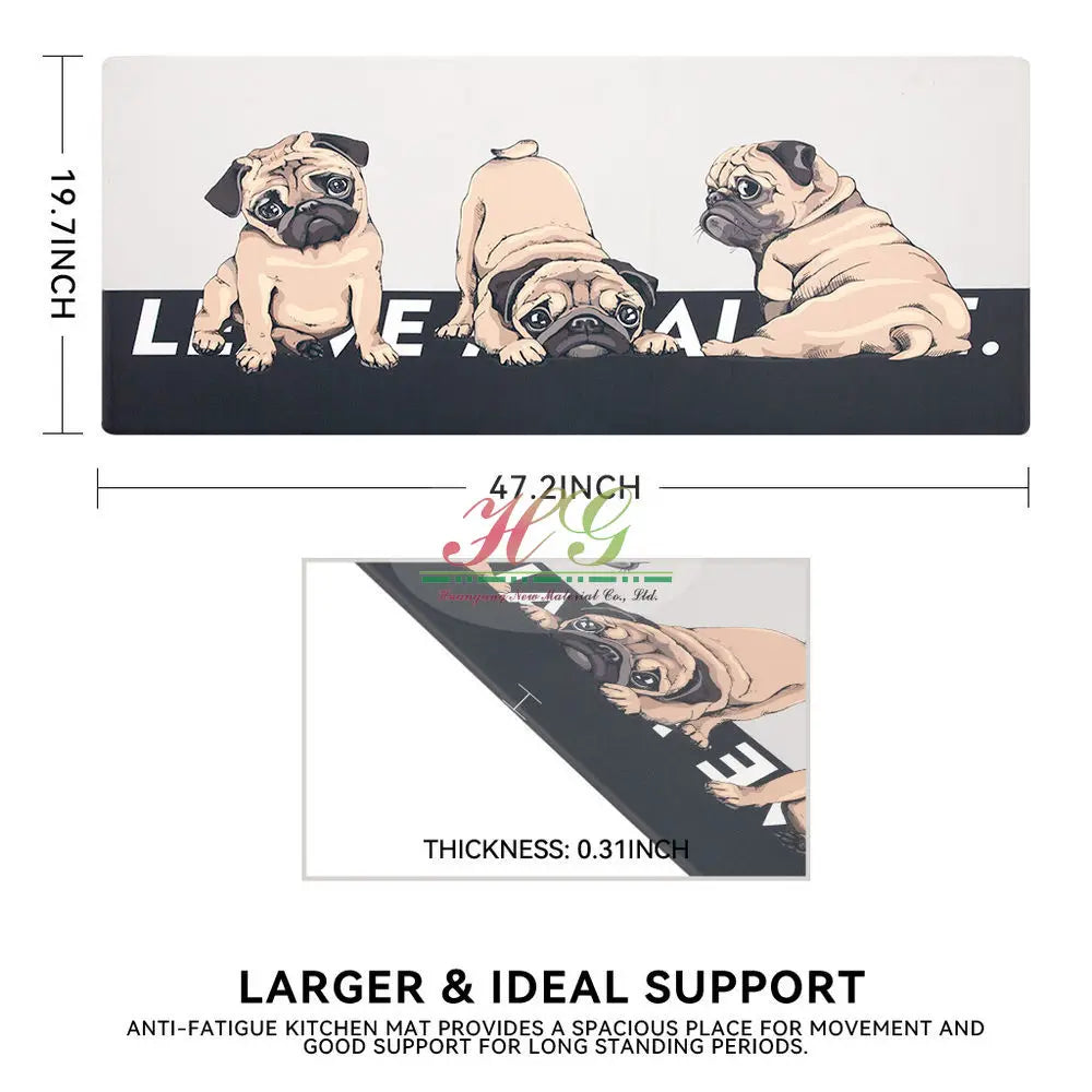 Huangang PVC Digital Printed Fishcartoon Rectangle Mat Kitchen Eco-Friendly Reusable 5mm High Quality Cartoon Pet Pattern Home