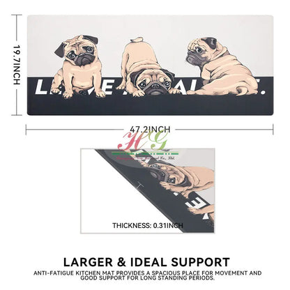 Huangang PVC Digital Printed Fishcartoon Rectangle Mat Kitchen Eco-Friendly Reusable 5mm High Quality Cartoon Pet Pattern Home