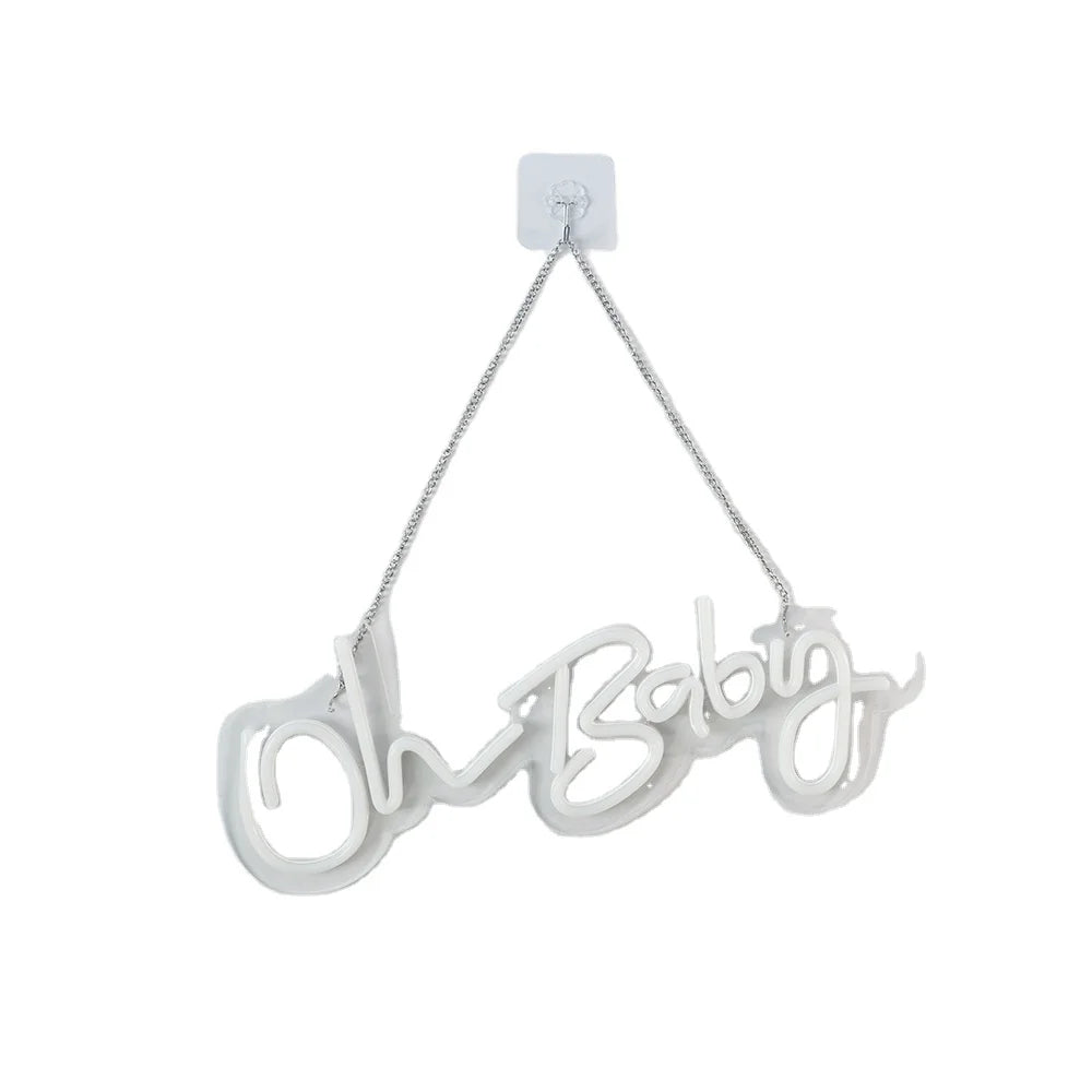 Oh Baby Creative Neon Sign LED Luminous Letter Style Atmosphere Decoration Acrylic