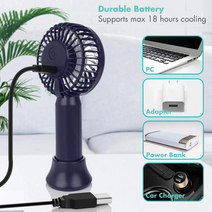 Foldable Handheld Misting Fan 3000mAh USB Rechargeable with Water Tank Spray Function