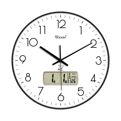 Modern Round ABS High Quality Plastic Multifunctional LCD Analog Scenic Electric Living Room Sports Wall Clock Large Display