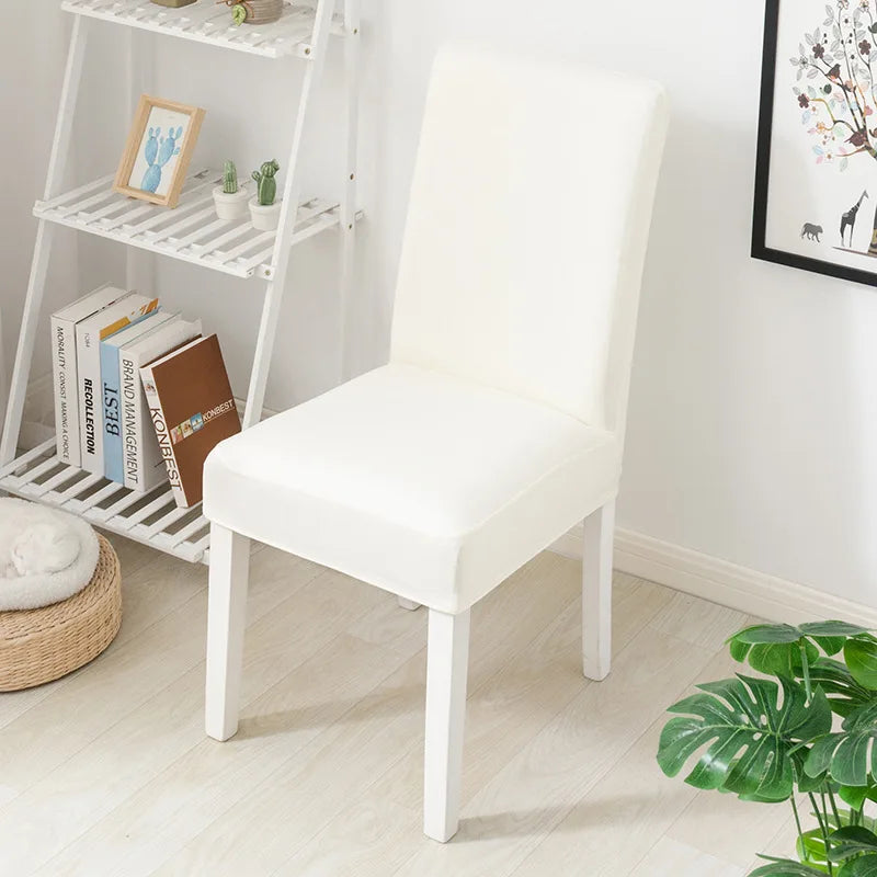 Simple Modern Household Dining Chair Slipcover Half-Pack Stretch Polyester Cover Wear-Resistant and Dustproof
