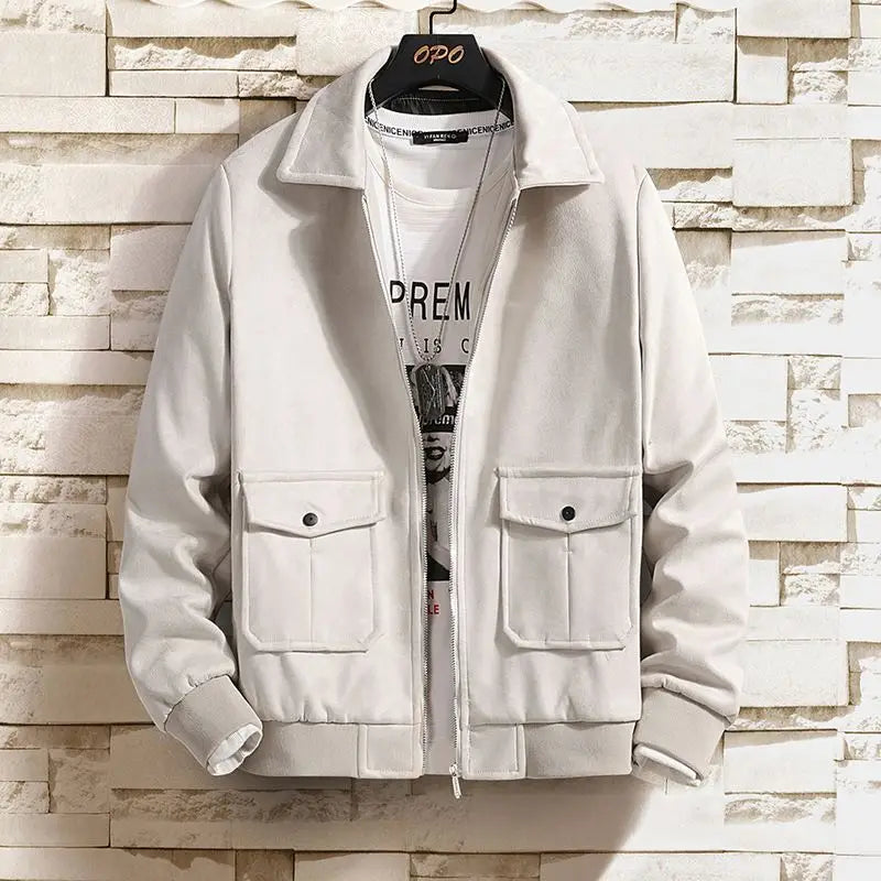 Wholesale Custom Logo Fashion Unisex Leather Denim Jackets Suede Fabric Men's Casual Slim Jean Jacket Coats