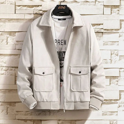 Wholesale Custom Logo Fashion Unisex Leather Denim Jackets Suede Fabric Men's Casual Slim Jean Jacket Coats