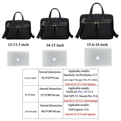Fashion Women's Laptop Briefcase Business Document Organizer for 13.3 15 16 Inch Laptop Shoulder Bags Business Office Ladies