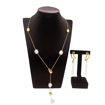 Zhuerrui Cheap African Gold Jewelry Sets Fashion Sweater Chain Jewelry Set Exquisite Women's Costume Accessories HV2301525