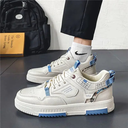 Men's Leather Skateboard Shoes Breathable Versatile Casual Sneakers