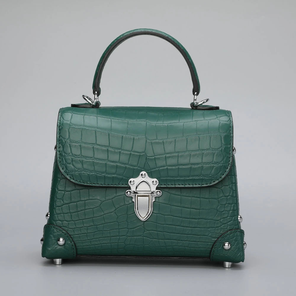 Custom Luxury Genuine Crocodile Leather Stylish Handbags for Women Elegent Ladies Woman Small Alligator Crossbody Shoulder Bags