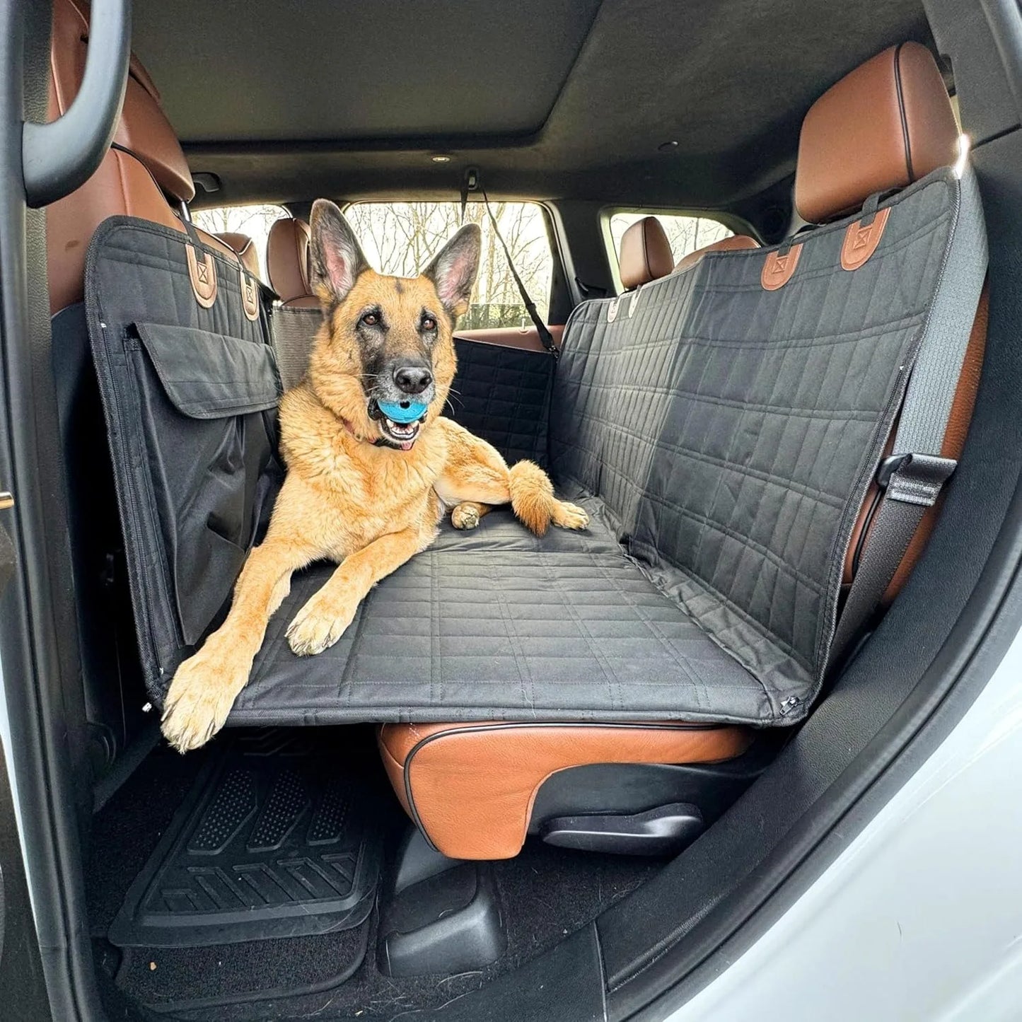 Pet Backseat Cover Protector Hard Bottom Extender Waterproof Pet Car Seat Cover