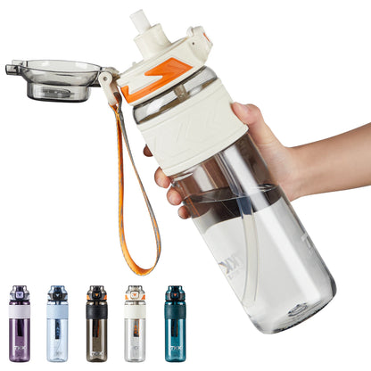 Wholesale Large Capacity 600ml 800ml 1L Tritan Gym Water Bottle Customized Logo for Workouts Travel Applicable for Hiking
