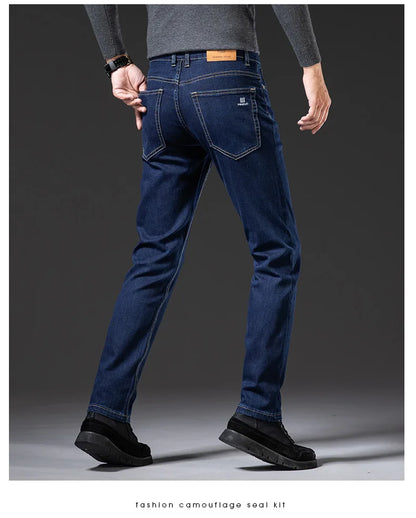 Herren-Jeans 2022 Großhandel Hochwertige Retro-Jeans in Schwarz für Herren, gewaschen, locker geschnitten, mit elastischem Bund