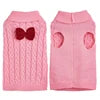 Classic Luxury Knitted Pet Dog Sweater Plain Pure Color with Cute Bow Knot 8 Animal Pattern Colors for Winter Season