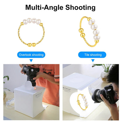 Hot Selling With Back White Backdrops PULUZ 20cm Mini Portable Photo Studio Box Kit Lighting Studio Shooting Box