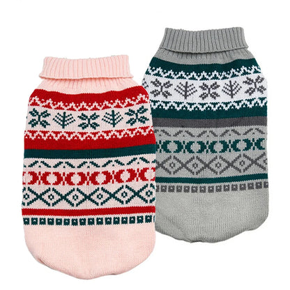 Fashion XXXL Dog Christmas Sweater with Snow Diamond Pattern Elegant Pet Clothes