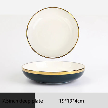 Home Premium Good Rim Ceramic Plates Sets Dinnerware Plate Dish